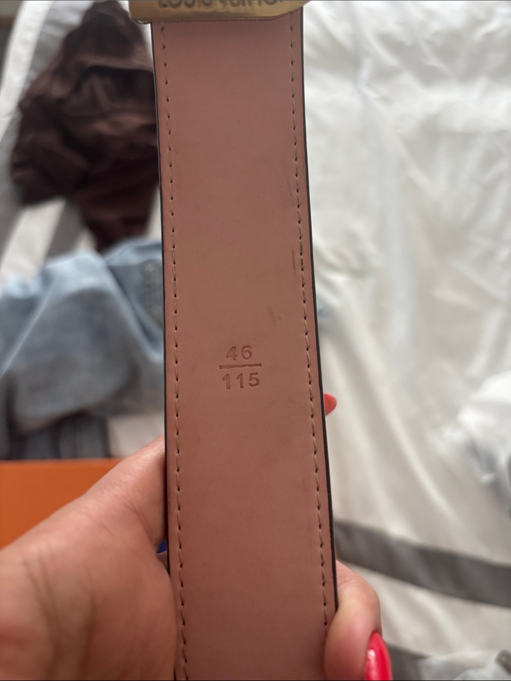 Louis Vuitton Brown Monogram Belt with Gold LV Buckle - Picture 5 of 5